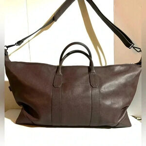 URi Minkoff  plum  unisex leather duffel weekend  travel bag